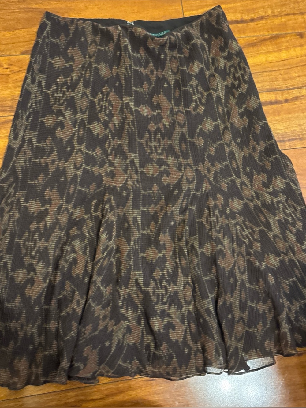 lauren ralph lauren lined silk blend skirt size 4